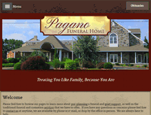 Tablet Screenshot of paganofuneralhome.com